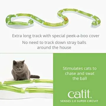 Catit Senses 2.0 Super Circuit Interactive Cat Toy - 12-Piece Closed-Track Ball Toy for All Breed Sizes