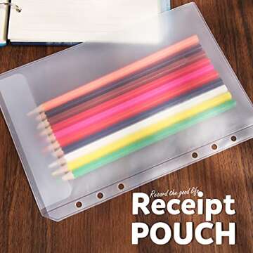 LEOBRO A5 Refill Paper, 5.5 x 8.5 Paper for A5 Binder, A5 Planner Inserts, 6 Ring A5 Lined Paper with A5 Binder Pockets, A5 Binder Inserts Paper for Refillable Notebook, Journal, Planner Refills