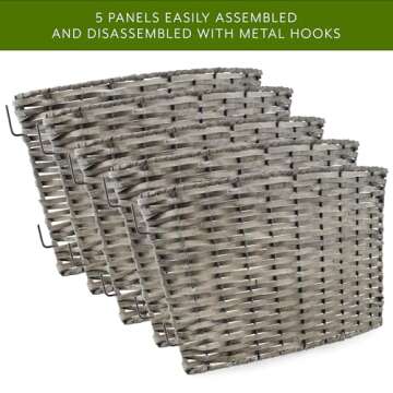 AuldHome Design Wicker Christmas Tree Collar (Gray Washed, 29-Inch), Real Wood Basket Weave Large Willow Tree Skirt