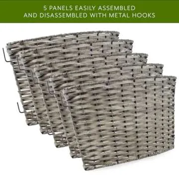 AuldHome Design Wicker Christmas Tree Collar (Gray Washed, 29-Inch), Real Wood Basket Weave Large Willow Tree Skirt