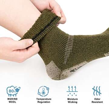 Time May Tell Men's Merino Wool Hiking Socks - 3 Pairs