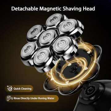 Head Shavers for Bald Men, Wyklaus Detachable Head Shavers 5-in-1 Electric Razor IPX7 Waterproof Dry...