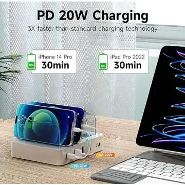 USB Charging Station - 4-Port Fast Charging for Devices