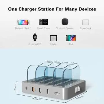 USB Charging Station - 4-Port Fast Charging for Devices