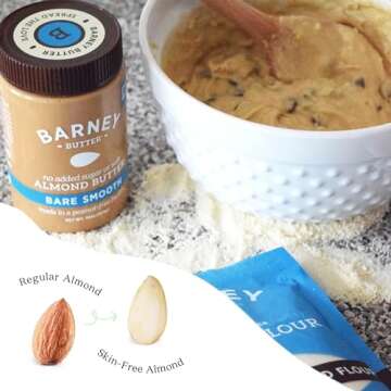 Barney Butter Almond Butter, Bare Smooth, 16 Ounce Jar, No Added Sugar or Salt, Skin-Free Almonds, N...