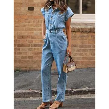 Stylish Tongmingyun Women's Denim Jumpsuit with Pockets