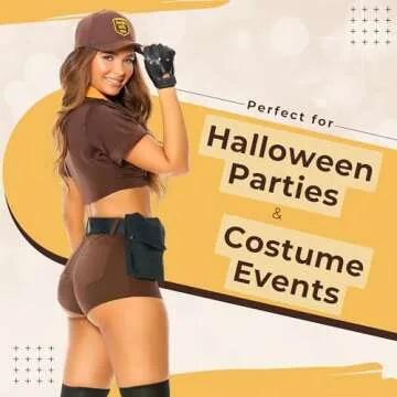 Forplay Womens Precious Cargo Postal Delivery Adult Sized Costumes, Brown, Medium/Large US