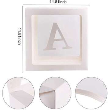 Baby Shower Decorations Balloons Box, DIY Transparent Baby Shower Boxes Decor for Gender Reveal Party Supplies, Birthday Party Decorations, Boy Girl Baby Blocks Decorations for Baby Shower