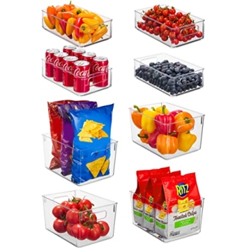 Set of 8 Versatile Organizer Bins for Kitchen & Home
