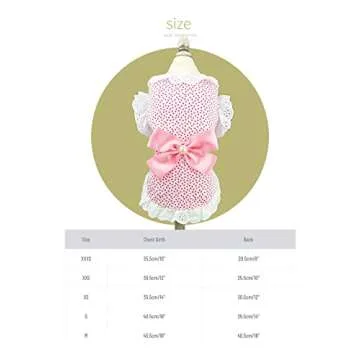 Puppy Dog Cute Princess Elegant Floral Dress,Cotton Lace Skirt with Bowknot for Small Dogs Cats （Pink XXXS）