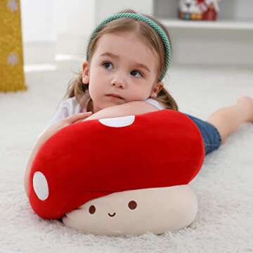 WeBingo Plush Mushroom Pillow - 12 Inch Soft Cute Plush Toy for Kids and Adults