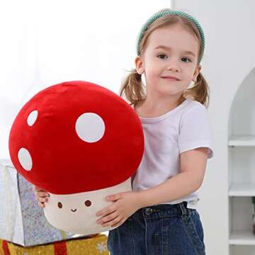 WeBingo Plush Mushroom Pillow 12 Inch Cute Stuffed Toy