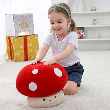 WeBingo Plush Mushroom Pillow 12 Inch Cute Stuffed Toy