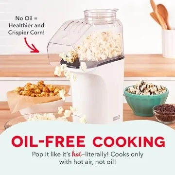 DASH Hot Air Popcorn Popper - Fast & Healthy Snack Maker