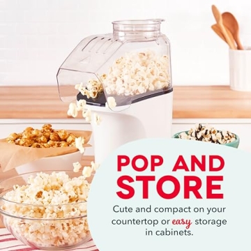 DASH Hot Air Popcorn Popper - Fast & Healthy Snack Maker
