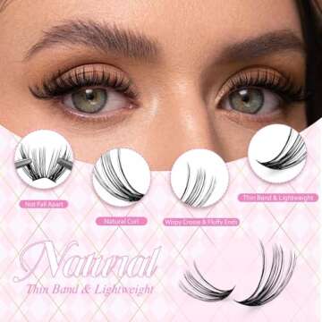 FADLASH DIY Lash Extension Kit Individual Lashes Cluster D Curl Eyelash Extension Kit with Lash Bond and Seal and Lash Applicator Tool for Self Application at Home (40D-0.07D-12-18MIX KIT)