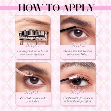 FADLASH DIY Lash Extension Kit Individual Lashes Cluster D Curl Eyelash Extension Kit with Lash Bond and Seal and Lash Applicator Tool for Self Application at Home (40D-0.07D-12-18MIX KIT)