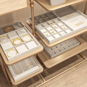Oirlv Linen Ring Storage Tray for Jewelry Organization