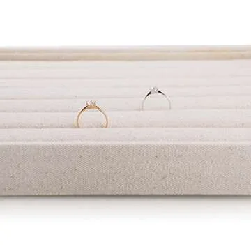 Oirlv Linen Ring Storage Tray for Jewelry Organization