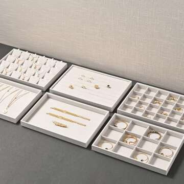 Oirlv Linen Ring Storage Tray for Jewelry Organization