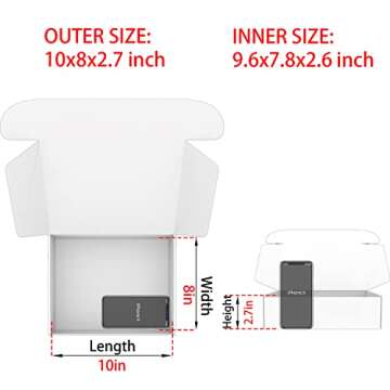 Lmuze Black Shipping Boxes for Small Business Pack of 25-10x8x2.7 inches Cardboard Corrugated Mailer...