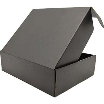Lmuze Black Shipping Boxes for Small Business Pack of 25-10x8x2.7 inches Cardboard Corrugated Mailer Boxes for Shipping Packaging Craft Gifts Giving Products