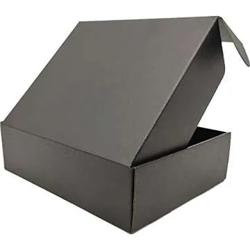 Lmuze Black Shipping Boxes for Small Business Pack of 25-10x8x2.7 inches Cardboard Corrugated Mailer Boxes for Shipping Packaging Craft Gifts Giving Products