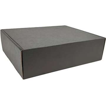 Lmuze Black Shipping Boxes for Small Business Pack of 25-10x8x2.7 inches Cardboard Corrugated Mailer Boxes for Shipping Packaging Craft Gifts Giving Products