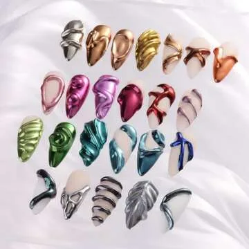 SUTOKAKA 24 Colors Chrome Nail Powder Set Metallic Mirror Effect Holographic Nail Powder Iridescent Aurua Nail Chrome Powder Pigment Dust for Nail Art Decor French Manicure Supplies