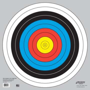 60 cm / 24 in Bullseye Archery (10 Ring) and Gun Targets by Longbow Targets (10 Pack)
