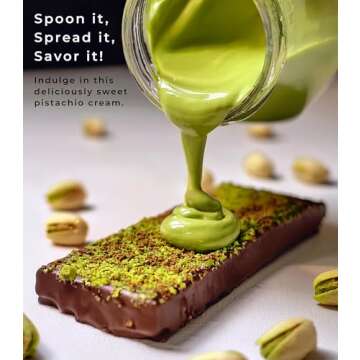 UNIQBITE Pistachio Cream, Natural Sweet Pistachio Butter Spread Paste for Dubai Chocolate Bar, No Palm-Oil, 7 oz (200g)