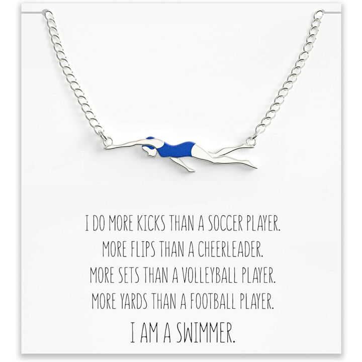 Swimming Gift Necklace for Girls & Teens - Swimmer Charm