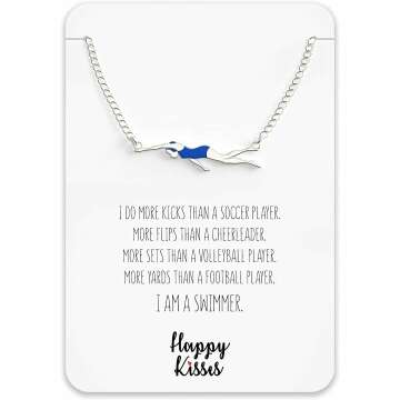 Swimming Gift Necklace for Girls & Teens - Swimmer Charm