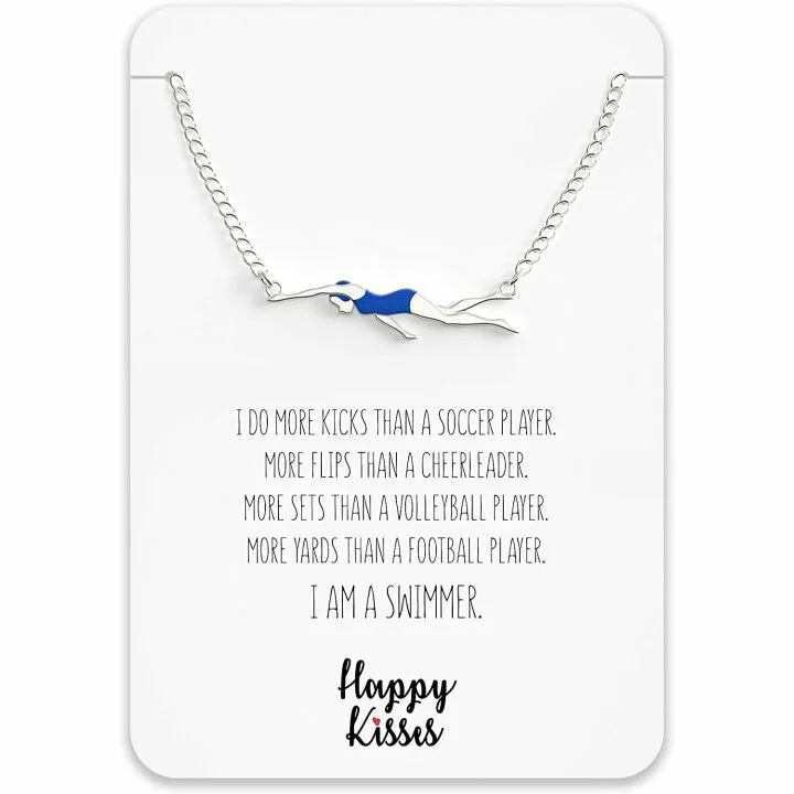 Swimming Gift Necklace for Girls & Teens - Swimmer Charm