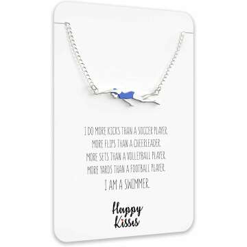 Swimming Gift Necklace for Girls & Teens - Swimmer Charm