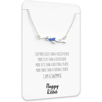 Swimming Gift Necklace for Girls & Teens - Swimmer Charm