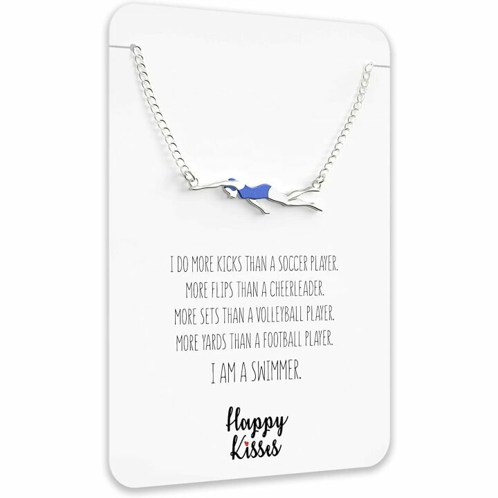 Swimming Gift Necklace for Girls & Teens - Swimmer Charm