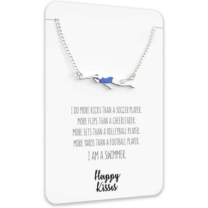 Swimming Gift Necklace for Girls & Teens - Swimmer Charm
