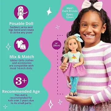 Glitter Girls - Sashka 14-inch Poseable Fashion Doll for Girls Age 3 & Up