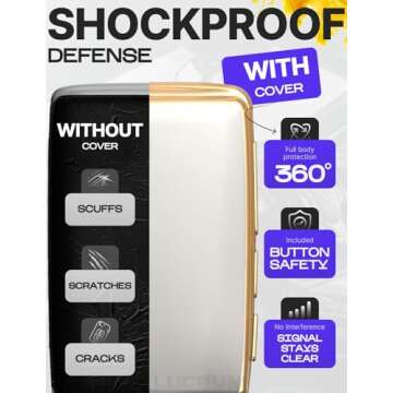 for Mazda CX5 Key Fob Cover and Leather Keychain - TPU Key Case for Mazda 3, 6, CX-5, CX-9, CX-30, CX-50, CX-70 - 2019-2024 Keyfob Cover Compatible with WAZSKE11D0 - White and Gold