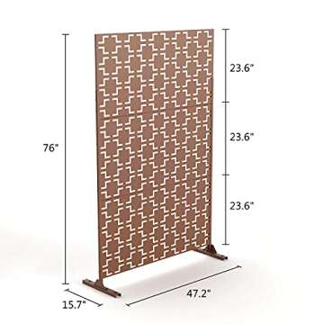 Elevens Patio Privacy Screen Balcony Decorative Screen Set with Stand, Outdoor Decor Privacy Fence S...