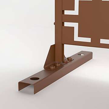 Elevens Patio Privacy Screen Balcony Decorative Screen Set with Stand, Outdoor Decor Privacy Fence Screen, Indoor Room Decorative Divider (Square-Brown)