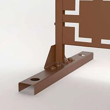 Elevens Patio Privacy Screen Balcony Decorative Screen Set with Stand, Outdoor Decor Privacy Fence Screen, Indoor Room Decorative Divider (Square-Brown)