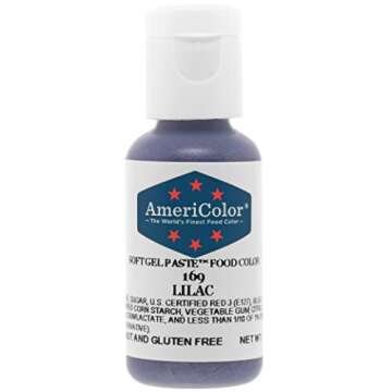 AmeriColor, Lilac, 0.75 Ounce Bottle, Soft Gel Paste Food Color