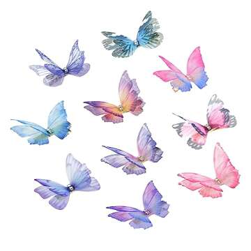 Colorful 20 Piece Butterfly Hair Clips for Women & Girls
