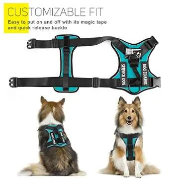 Demigreat Service Dog Harness, Reflective Dog Vest Harness with 5 PCS Patches, Adjustable Soft Oxford Pet Harness, Inner Layer Mesh, Easy to Control for Dogs