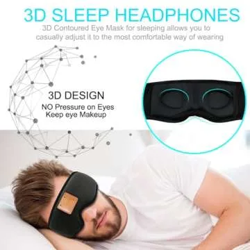 Bluetooth Sleep Mask with Built-in Headphones for Comfort