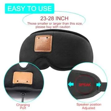 Bluetooth Sleep Mask with Built-in Headphones for Comfort