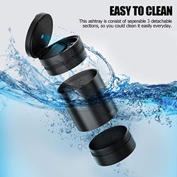 THIKPO Smokeless Car Ashtray, Portable Design, LED Light