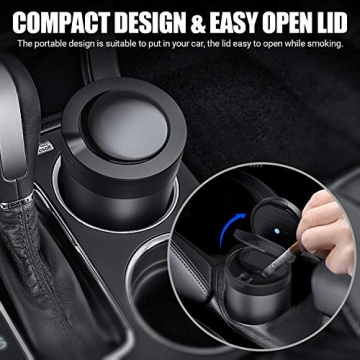 THIKPO Smokeless Car Ashtray, Portable Design, LED Light